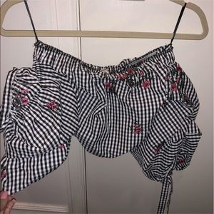 A. Peach off the shoulder top